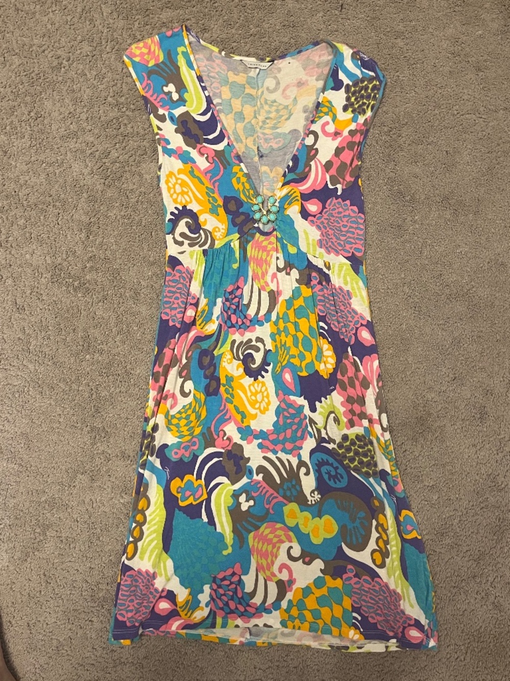 Trina Turk Printed Coverup with Turquoise Detail